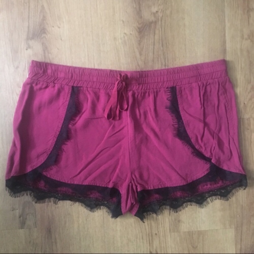 Maroon Lace Short